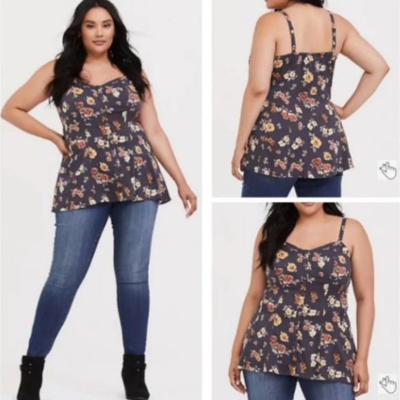 Torrid Floral Grey Cami - Picture 1 of 2